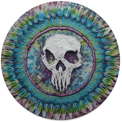 Rundes Strandtuch, Totenkopf, Batikdruck, bedruckte Reisedecke, personalisierte Decke, Yoga-Decke, Mikrofaser, Strandtuch, dicke Tischdecke, Unisex