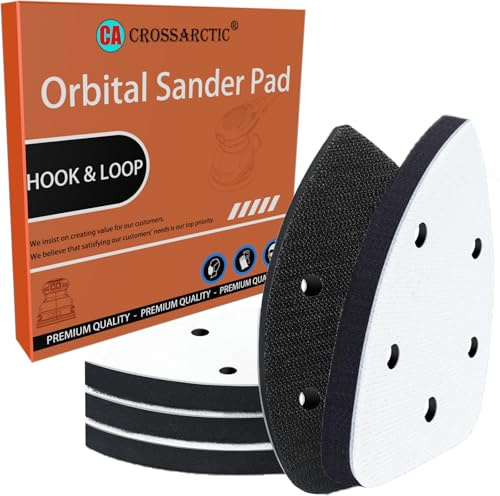 Crossarctic Confezione da 4 cuscinetti abrasivi triangolari, interfaccia Hook & Loop con 5 fori, schiuma EVA, compatibili con levigatrice mouse e superfici dettagliate