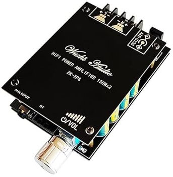 Hi-Fi-förstärkare,Audioförstärkare 2 * 150W TDA7498E Ljudeffektförstärkare BT 5.0 Stereo HiFi Klass D Digital Musik Hemmabio AUX Equalizer Subwoofer AMP(Zkxps)