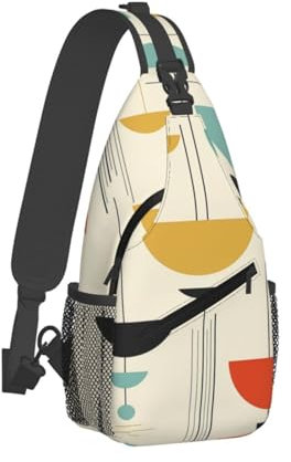 QVUEagriSJ Umhängetasche für Herren und Damen, Crossbody-Rucksack, Berg und weiße Wolken, Crossbody-Tasche, Brusttasche für Reisen, Sport, Moderne Drucke aus der Mitte des Jahrhunderts, Einheitsgröße,
