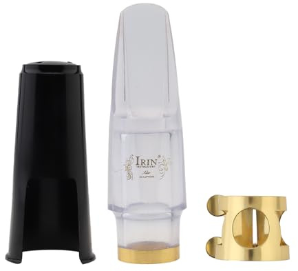 OriGlam Kit bocchino per sassofono contralto, trasparente, con legatura e tappo in plastica per bocchino