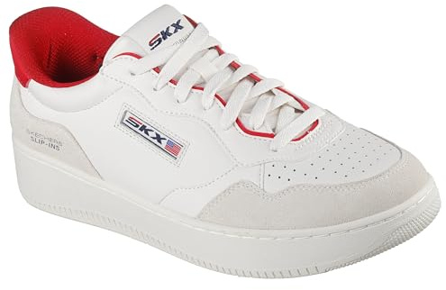 Skechers Court Classics Sport Court 2.0-Konor - Sneaker da uomo, Bianco e rosso., 10