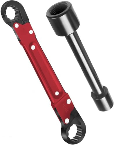 CeTsronixoC 2 Pezzi Set di Chiavi di Arresto Angolari, Chiave per Tubi a Doppia Faccia, Chiave a Ganascia Regolabile, Utensili Idraulici, Strumenti di Installazione e Rimozione per Nuovi Tubi (Rosso)