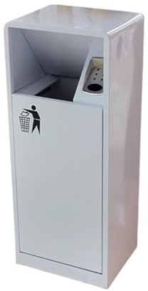 RUNZE765Z Caja de Arena Exterior con Tapa Contenedor de Basura Comercial de Acero galvanizado for Exteriores, Calles y Zonas públicas. Cubos de Basura(Blanco)