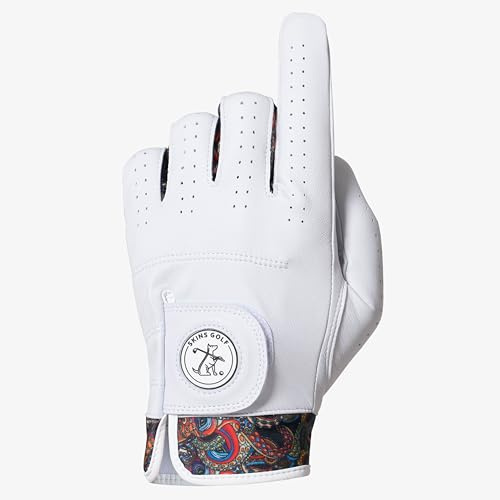 Skins Golf - Mens Golf Gloves for Right Handed Golfer - Premium Cabretta Leather - Wear on Left Hand Golf Glove - Style, Performance and Immense Comfort - 1x Golf Glove