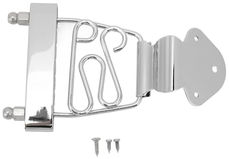 6 Saitige Gitarren Trapez Saitenhalter, Höhenverstellbarer Metall Trapez Steg Saitenhalter Ersatz für Archtop Jazzgitarren (Silber)