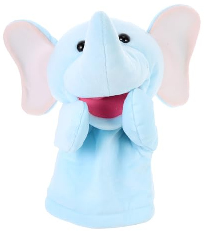 ERINGOGO Handpuppe Tier Motiv Elefant Plüsch Weich Beweglicher Mund Interaktives für Eltern Junge Mädchen Spiele Storytelling Kasperletheater Puppentheater Zubehör