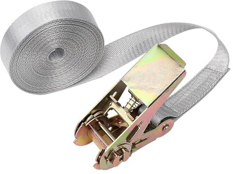 Kraftiga spännband med spärr, Spärrband 10m x 25mm Flerfärgad Nylon(Grey)