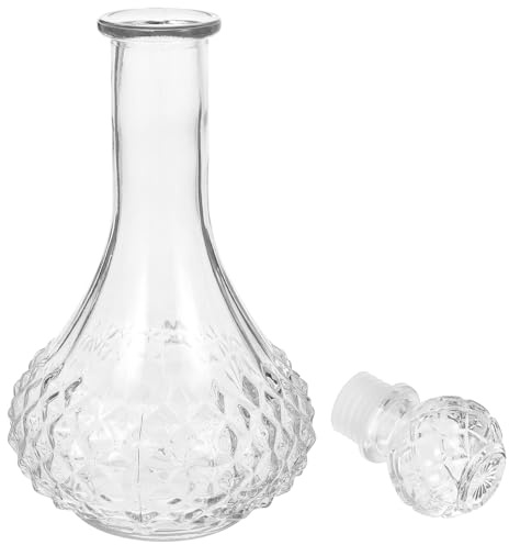 JECOMPRIS Bottiglia di Whisky in Vetro Trasparente da 500 Ml, Decanter per Liquori Spesso Design Creativo, Contenitore Stabile per Vino e Cocktail, per Conservazione e Uso Domestico