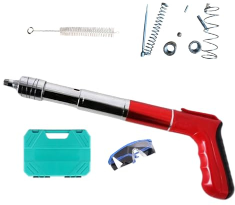 Herramienta de clavado de husillo neumático: pistola Brad compacta de 20 cm, dispositivo de fijación manual, controlador de velocidades | Máquina de uñas neumática, ladrillo, hormigón, tablas de