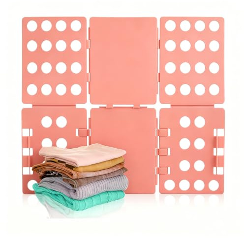 Planche à Plier Vêtements,Planche a Plier le Linge,Plieur De Vetement Enfant Adulte,Planche De Pliages Linge,Aide au Pliage du Linge en Plastique pour T Shirts,Pantalons,Jeans,Serviettes (Rose)