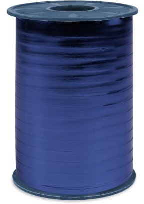 PRÄSENT C.E. Pattberg Mexico Geschenkband metallic Royalblau, 400 m Ringelband zum Einpacken von Geschenken, 5 mm Breite, Zubehör zum Dekorieren & Basteln, Dekoband, Anlass