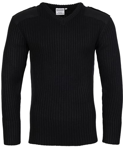 Fort Jersey de Combate con Cuello en V para Hombre, Negro, L