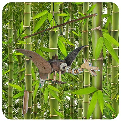 Bambus Windspiel Kokosnuss Mobile handgefertigt Garten Deko Drache