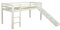 Homestyle4u Hochbett mit Rutsche Treppe 90x200 Weiß Kinderbett Etagenbett Bettgestell Kiefer Holz Massiv Stockbett Bunk Bed