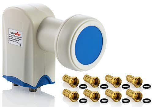 Poppstar Quad LNB 4 uscite LNC set 8 connettori F per antenna parabolica 4 ricevitori (digital, 4K, Full HD, 4k UHD, 3D TV)