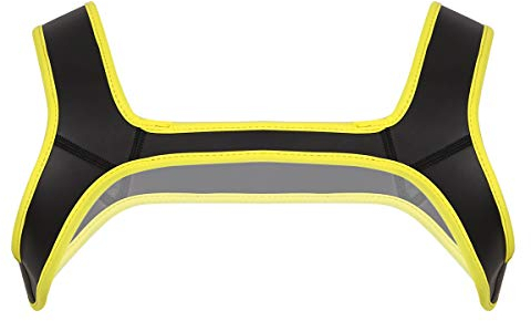 dPois Männer Neopren Schulterbandage Brust Harness Geschirr Schulterschutz Herren Brustgeschirr Schultergurt Sportwear Fitness Gym Sport in Schwarz Blau Gelb M