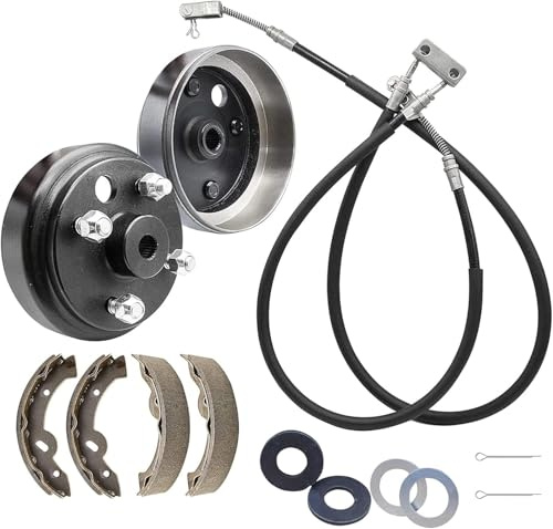 CLUBRALLY Golf Cart Deluxe Brake Maintenance Kit, Brake Drum/Hub, Brake Cables & Brake Shoes, Fits 1996-2008 Electric EZGO TXT, OEM#19186-G1, 70969G03, 70794-G01