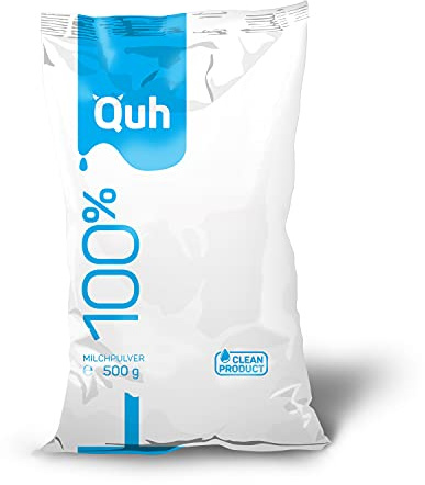 Quh 100 % Milchpulver | natürlicher Geschmack | ohne Zusatzstoffe | perfekter Milchschaum (Magermilchpulver)