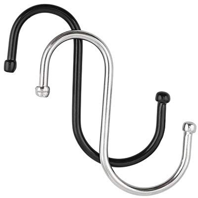 haken selbstklebend,Edelstahl S Haken schwarz S Haken, horizontale Stange S Typ Haken Blumenkorb S Haken Edelstahl 2 Zoll (10 Stück)
