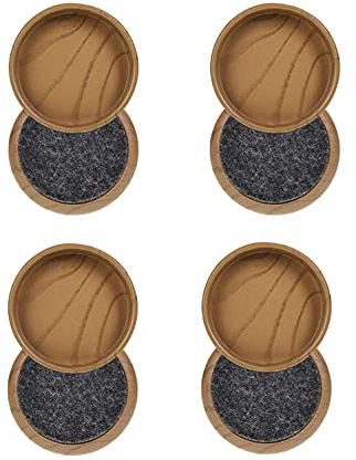 DDGAO Filzbodenuntersetzer / Rollen – Schützen Sie Ihre Holz-Laminat-, Holz-, Fliesen- und Linoleumböden vor Kratzern (8 x Braun, klein, 44 mm)