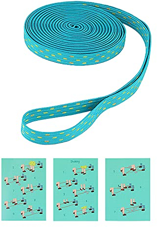 ZoneYan Gummitwist, Gummitwist Kinder, Gummi Twist Spiel, Spiele für Draußen Kinder, Gummitwistset, Kinder Klassische Spiele, Multiplayer, Lang 3 M, mit Spielregeln Karten