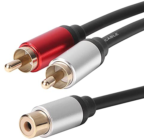 AMZLORD RCA 1 Femmina a 2 Maschio Adattatore Audio Y Splitter Cavo Amplificatore Subwoofer