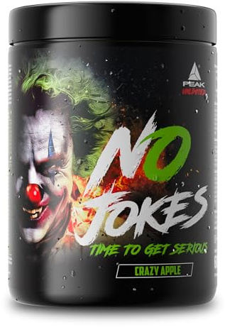 PEAK No Jokes - 600g Geschmack Crazy Apple I 30 Portionen I Concentrated Pre Workout Booster mit L-Citrullin, L-Arginin HCl, Koffein und Beta Alanin für Pump und Fokus I vegan
