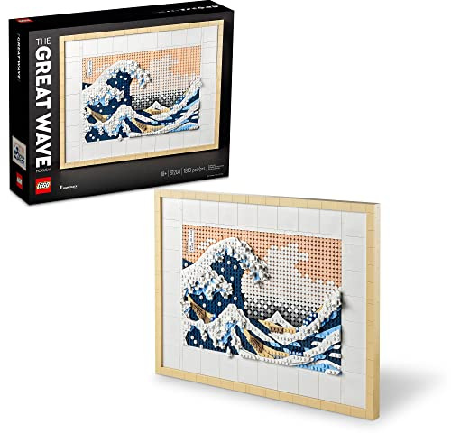 LEGO Art Hokusai The Great Wave Framed Japanese Wall Art Building Set - Unique Wall Decor for Home, Room, or Office - Fun Activity for Adults, Ages 18+ - Gift for Men and Women - 31208