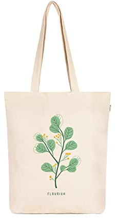 Eco Right Borsa da donna in tela estetica: spaziosa, chiusura con cerniera, riutilizzabile, ideale per spiaggia, shopping, viaggi, scuola, generi alimentari