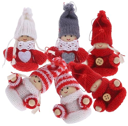 PRETYZOOM 6stücke Engel-anhänger Aus Wollgarn Für Weihnachtsbaumdekoration Weihnachtsbaumschmuck Als Hängefigur Passend Für Fenster Oder Andere Orte Im Haus