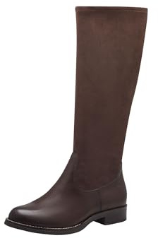 Tamaris Comfort Stivali alti da donna senza tacco con cerniera Eleganti, Marrone (Chestnut), 44 EU