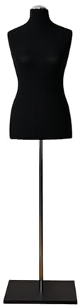 LUSORIA Schneiderpuppe, Schneiderbüste weiblich schwarz/scharzer Standfuß (M 38/40)