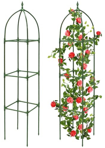 MQHUAYU Obelisco per Rampicanti, 2 Pezzi 171 cm Struttura per Piante Rampicanti Rimovibile, Supporto per Rose Rampicanti per Rose e Pomodori Rampicanti da Interno e da Esterno