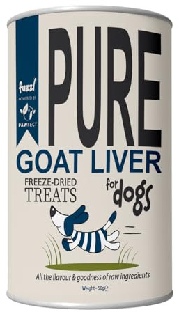 Fuzzl Pure Freeze Dried 100% Goat Liver Dog Treats and Food Topper 50g. Natural, Wholesome, Hypoallergenic Dog and Puppy Snacks