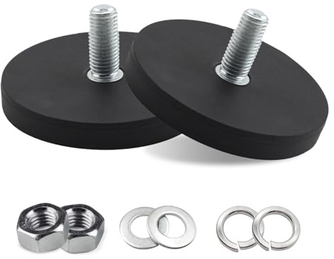 2 Stück Neodym Magnete Gummiert Ø66mm, 30kg Tragkraft, Gummi Runde Magnete