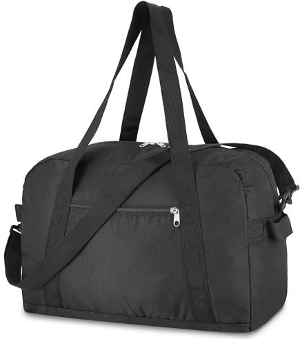 Fentar Sporttasche Klein, 20L wasserdichte Reisetasche Ryanair Handgepäck 40x20x25 cm, Handgepäck Tasche, Kleine Reisetasche Herren, Gym Tasche, Sporttasche für Weekender Damen Herren (schwarz)