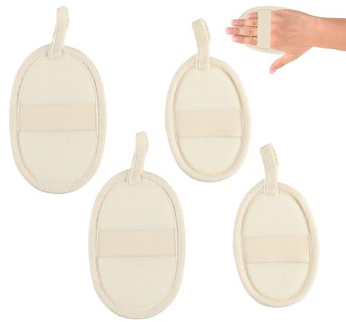 4 Stück Luffa Schwamm Pads, Peeling Körper, Dusch, Loofah Dusche, Luffa Dusch, Natürlicher Luffa Sponge Pads für Gesicht Körper Wäscher Bad Küche
