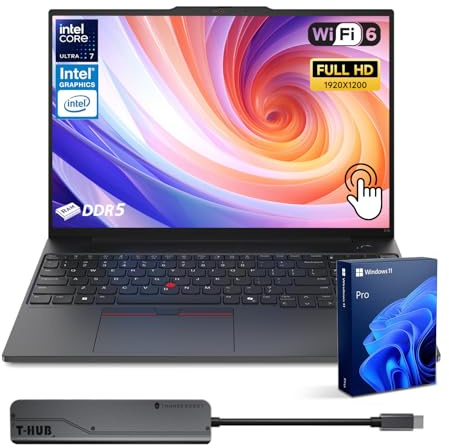 Lenovo ThinkPad E16 Business AI Laptop, 16 FHD+, Intel Core Ultra 7 155U, 64GB DDR5 RAM, 2TB SSD, Fingerprint, Backlit, HDMI, Wi-Fi 6, Windows 11 Pro, Bundle with Targus USB-C 100W Docking Station