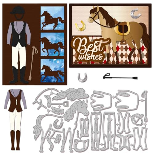 GLOBLELAND Stanzformen Für Pferdekleidung Für Bastelarbeiten Scrapbooking Metall Stanzformen Mit Pferdemotiv Kleidungsset Stanzungen Für Kartengestaltung Prägung Fotoalbum Basteldekor