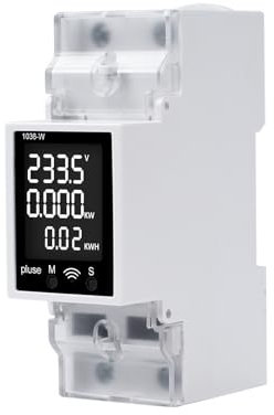 Jadeshay Medidor de Energía WiFi Inteligente 63A AC85-265V Medidor de Consumo Electrico Monofasico Amperímetro Voltímetro kWh Potencia Monitor Metro con Pantalla LCD Digital