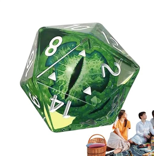 Polyedrische Würfel auf 20 Seiten – Dragon Eye Dice, RPG Play Play | Farbspiel für Brettspiele, Würfelsammlung für Brettspiele, interaktives Zubehör für Spieleliebhaber