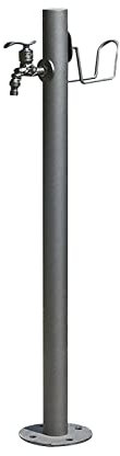 ZATTYDV Fontana Verticale Esterna a Colonna con Rubinetto, Colonna d'Acqua cilindrica in Acciaio Inossidabile per Giardino, Cortile Domestico e Anti-Garage