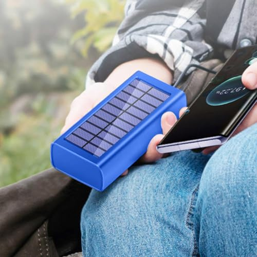 Power Bank Solar 30000mAh con Linterna LED Doble | Batería Externa Portátil con Panel Solar para Camping, Emergencias | 2 Puertos USB 5V/2.4A, Carga Rápida, Alta Capacidad​ (D)