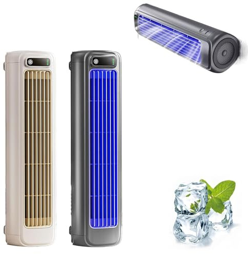 QYOEGSQ Condizionatore d'aria portatile,piccolo ventilatore personale a 3 velocità,silenzioso,mini condizionatore d'aria ricaricabile tramite USB,condizionatore d'aria da parete(2 pezzi)(Mix)