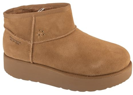 Skechers Keep Cozy Läder Dam Choklad Vinter Ankelstövlar
