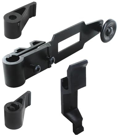 Kit Réparation Espagnolette Standard pour Volets Battants et Persiennes – Fermeture Sécurisée avec Poignée, Embouts Courts, Support 2 Vantaux – Polyamide Résistant - Garantie 1 an (Noir)