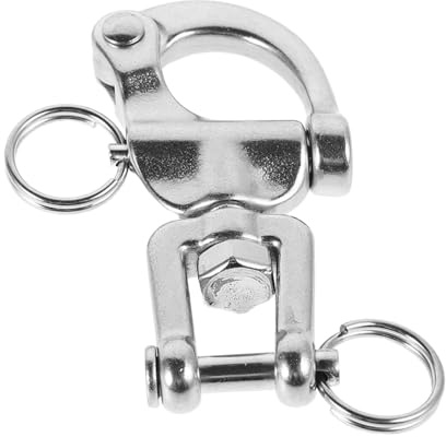 Alipis Heavy Duty Stainless Steel Swivel Eye Snap Shackle for Sailboats Rigging Hardware with Handpull Mechanism Secure Spring Lock Load Capacity Single