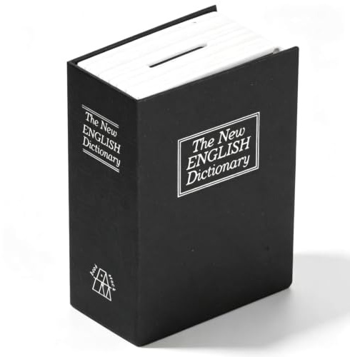 Portable Diversion Book Safe, Secret Hidden Lock Box Money Saving Box Money Storage Collection Box Secret Book Hidden Safe Portable Metal Safe Box Secret Hidden Metal Lock Box with Key Lock