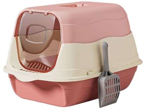 Caja de Arena Cubierta, Caja de Arena de 13 x 19 x 12 con Tapa, Completamente Cerrada, Linda con Pala y Tapa extraíble, Cajas Cerradas para Gatos de hasta 15 Libras